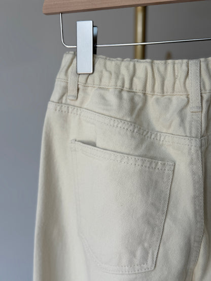 White Cotton Wide Denim - AdoreMeU