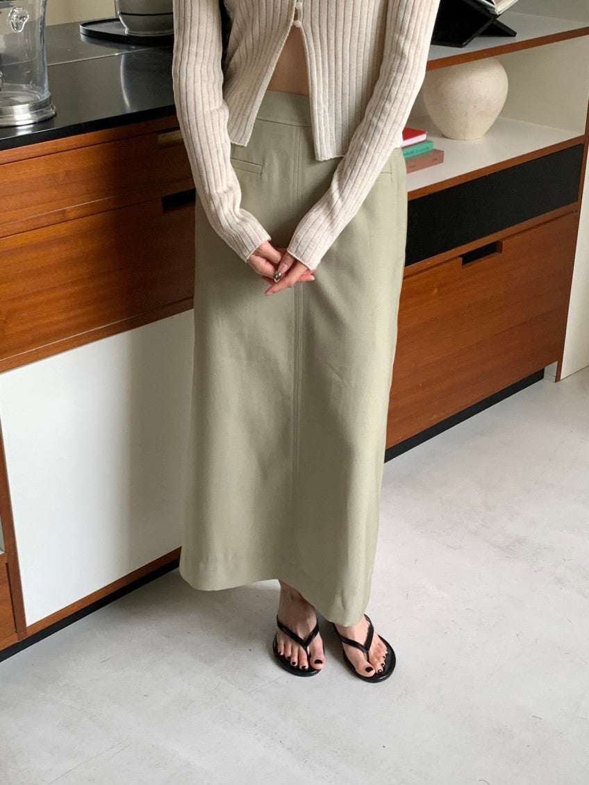 * Linen Blend Skirt