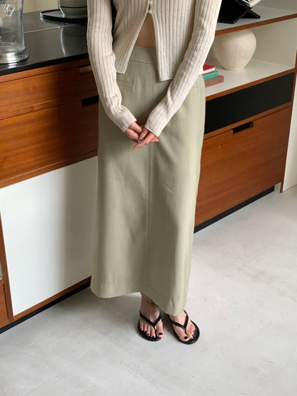 * Linen Blend Skirt