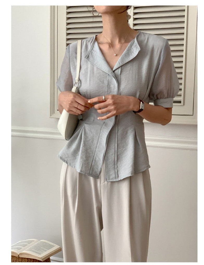 *Slim Pintuck Summer Blouse