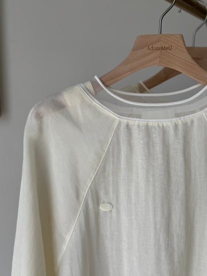 Airy Sheer Pullover Top(~9/8)