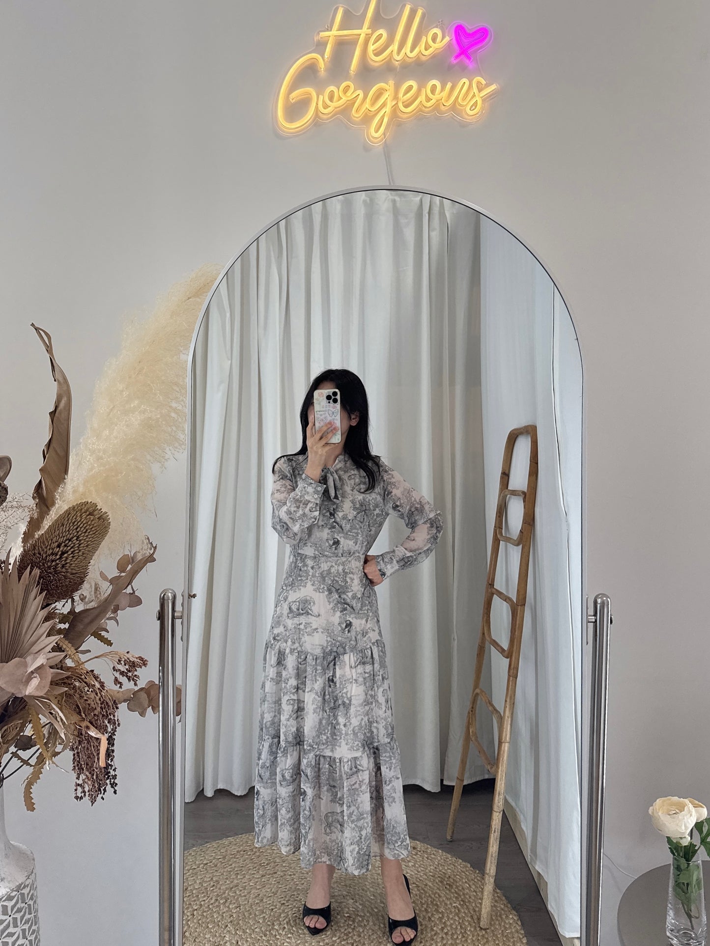 Diorr -Inspired Elegance Dress