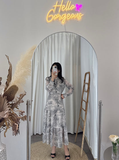 Diorr -Inspired Elegance Dress