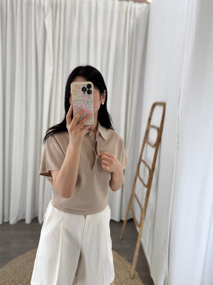 Plume Collar Knit Top (~6/4)