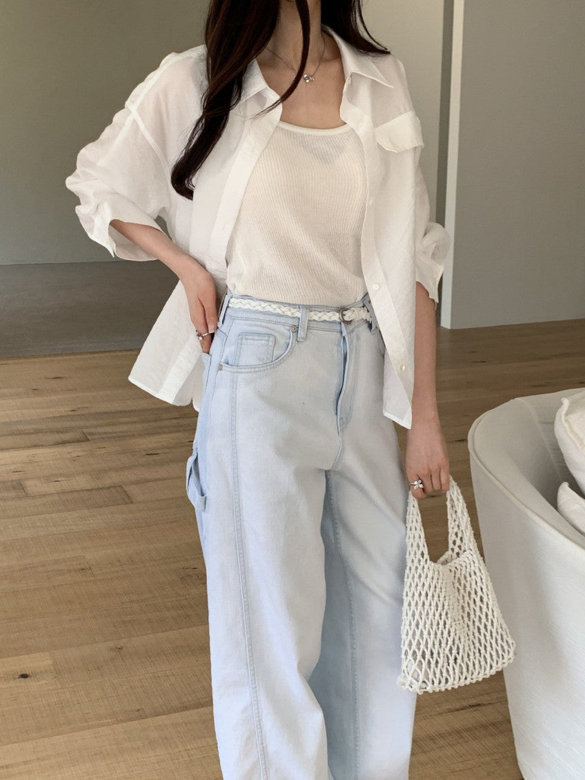 Back Strap Roll Up Shirt(~6/23)