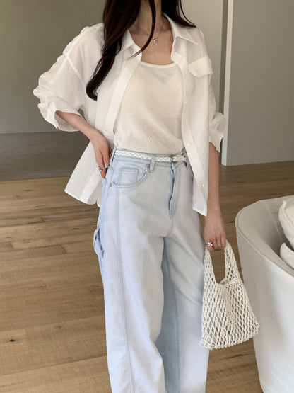 Back Strap Roll Up Shirt(~6/23)