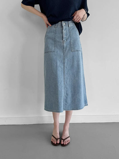 Front Pocket Denim Skirt(~7/6)