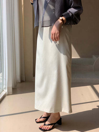 Mood Button Linen Skirt (~7/16)