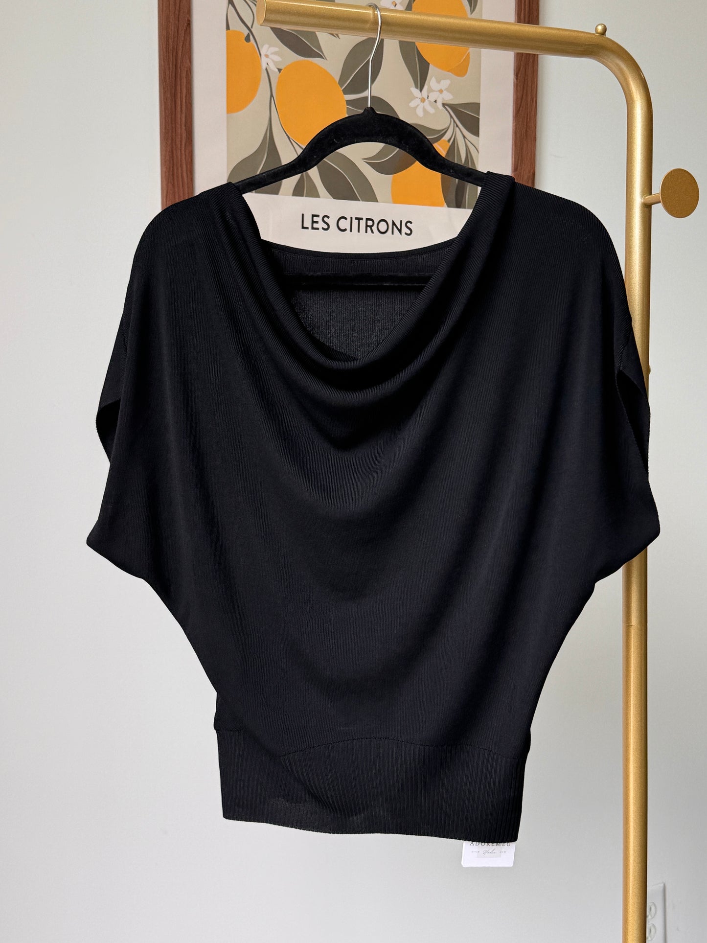 Draped Short Sleeve Knit Top (~8/5)