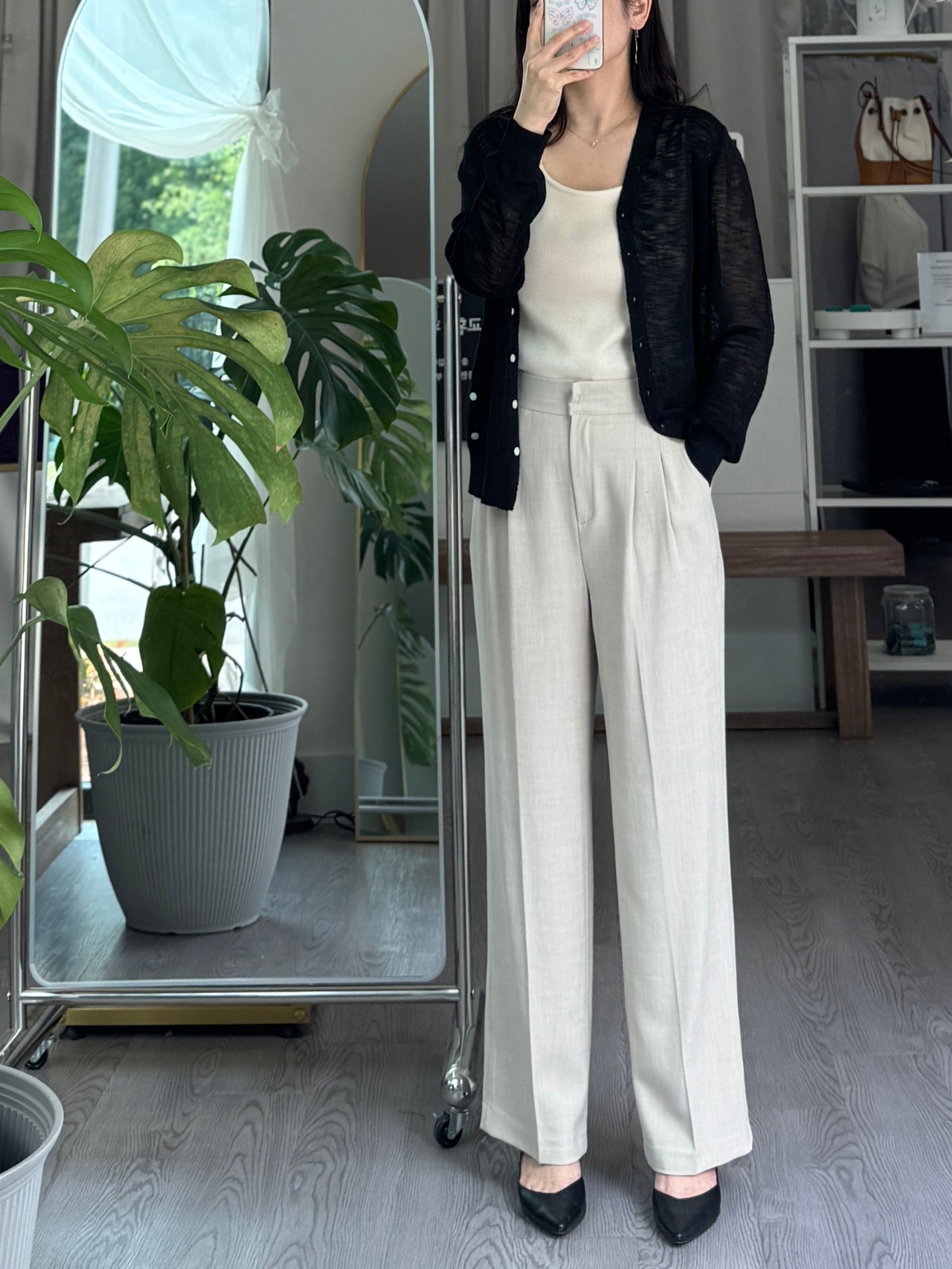 Sand Pintuck Slacks - AdoreMeU
