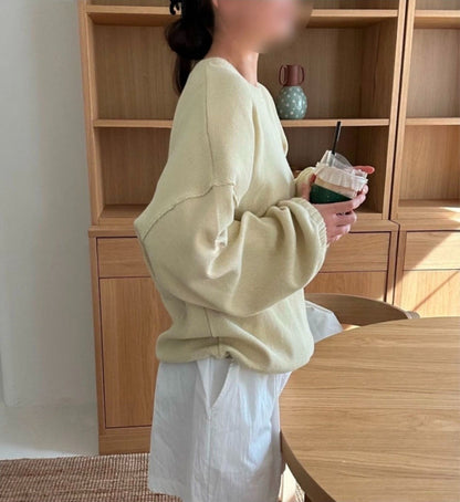 * Waffle Drawstring Sweatshirt