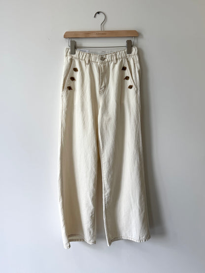 Three Button Ivory Pants - AdoreMeU