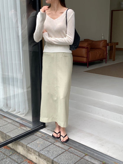 * Linen Blend Skirt