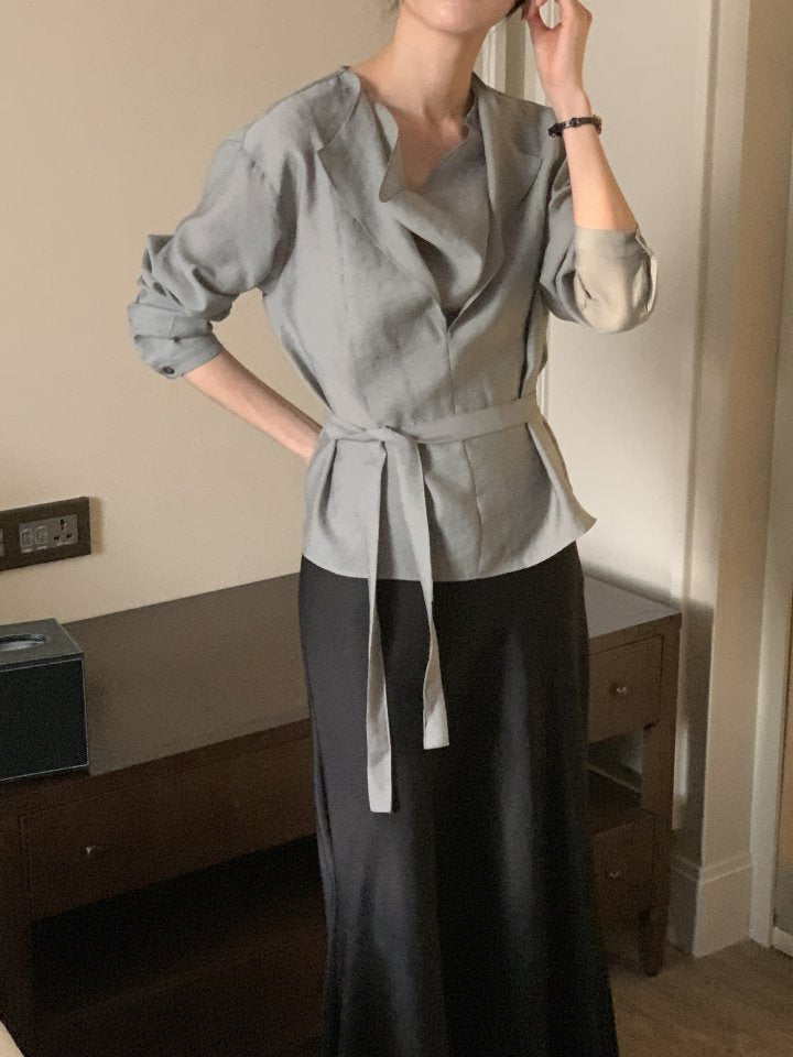 * Draped Belt Blouse