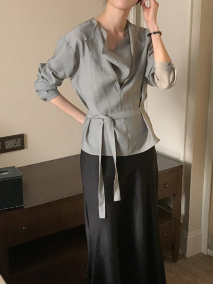 * Draped Belt Blouse