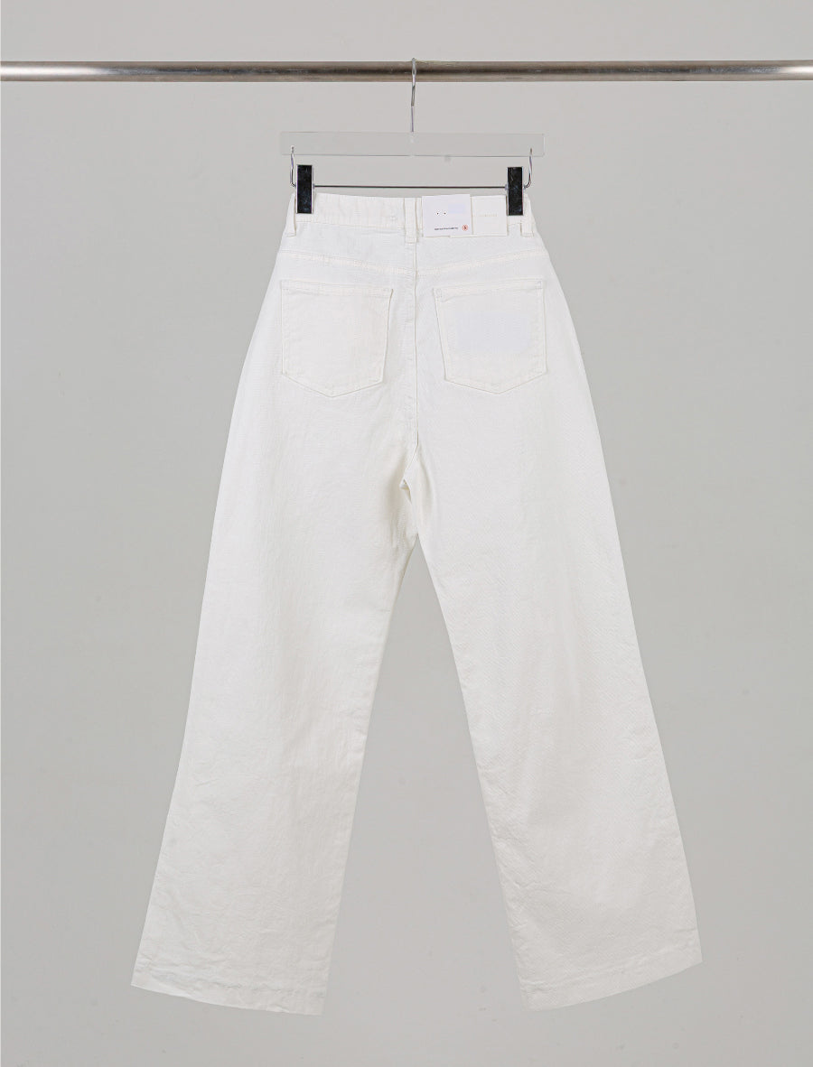 White Straight Denim