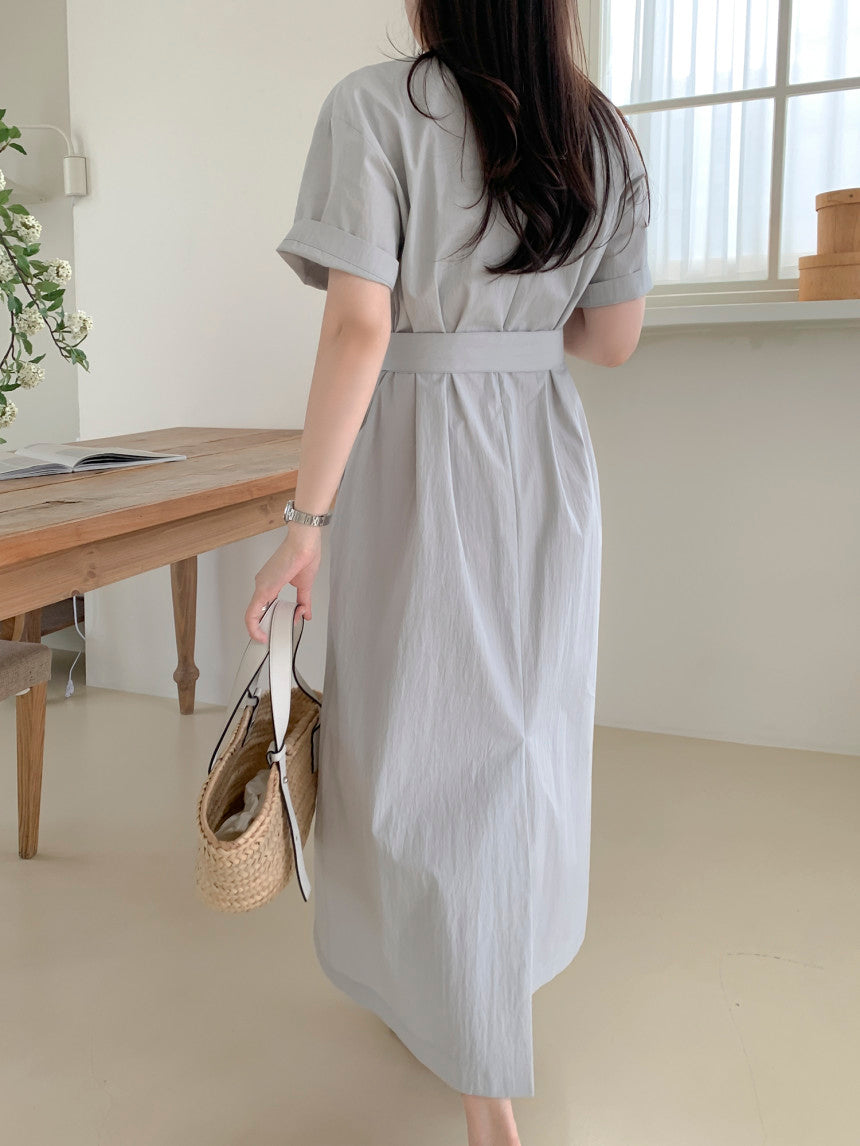 Button Belt Dress