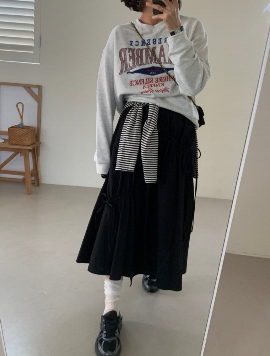* Shirring Detail Flare Skirt