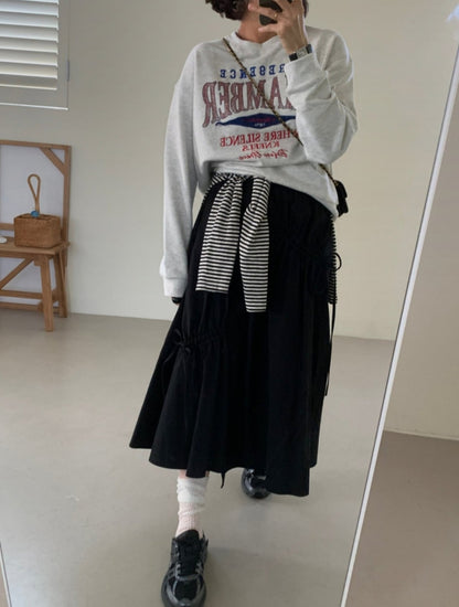 * Shirring Detail Flare Skirt