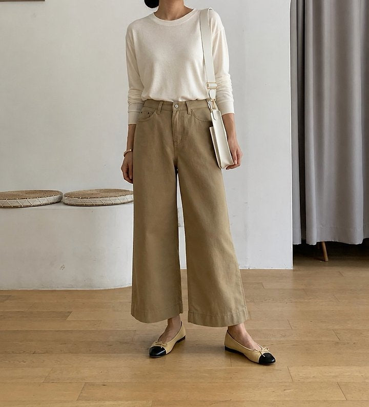 Loose Beige Cargo Pants