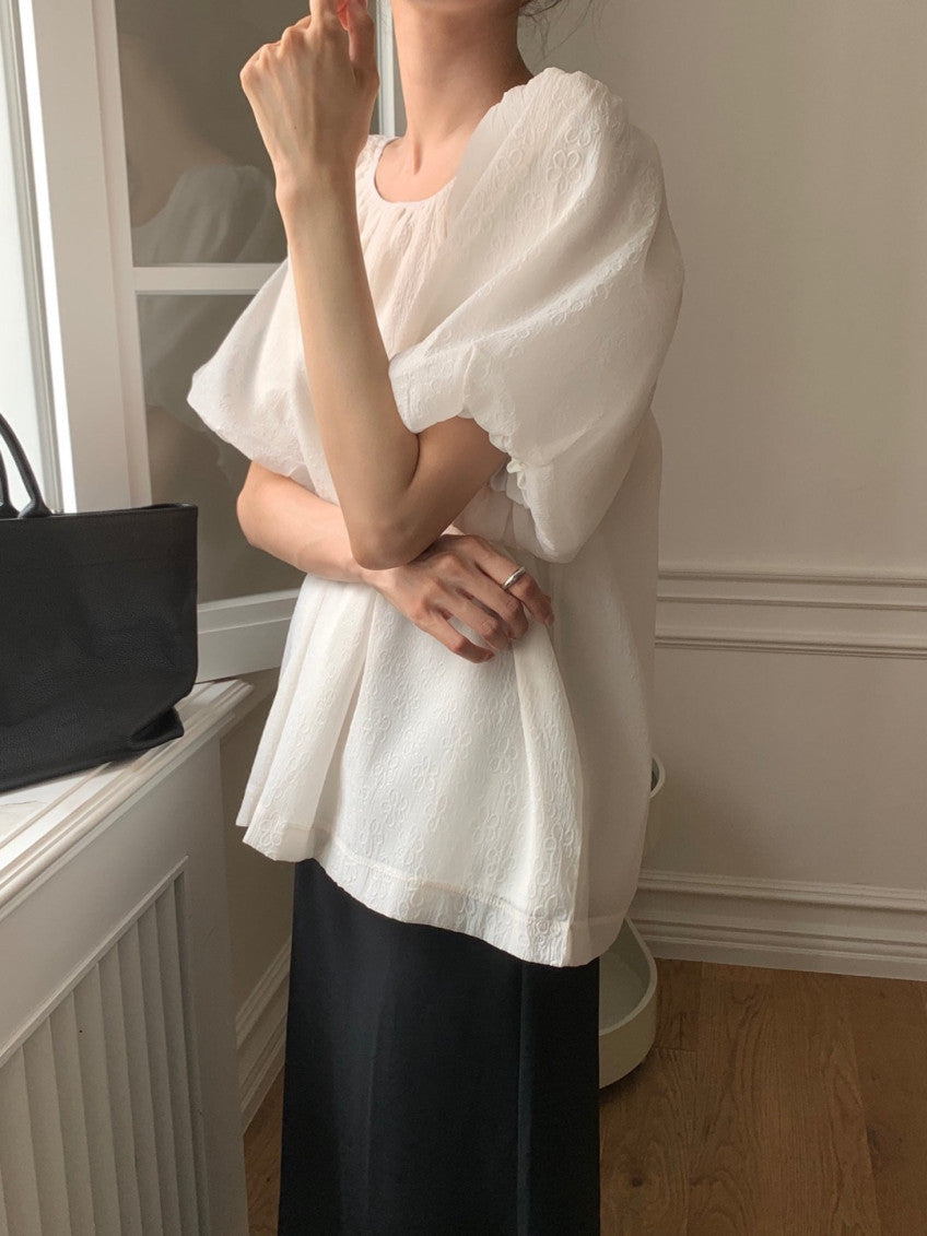 * Floral Ribbon Blouse