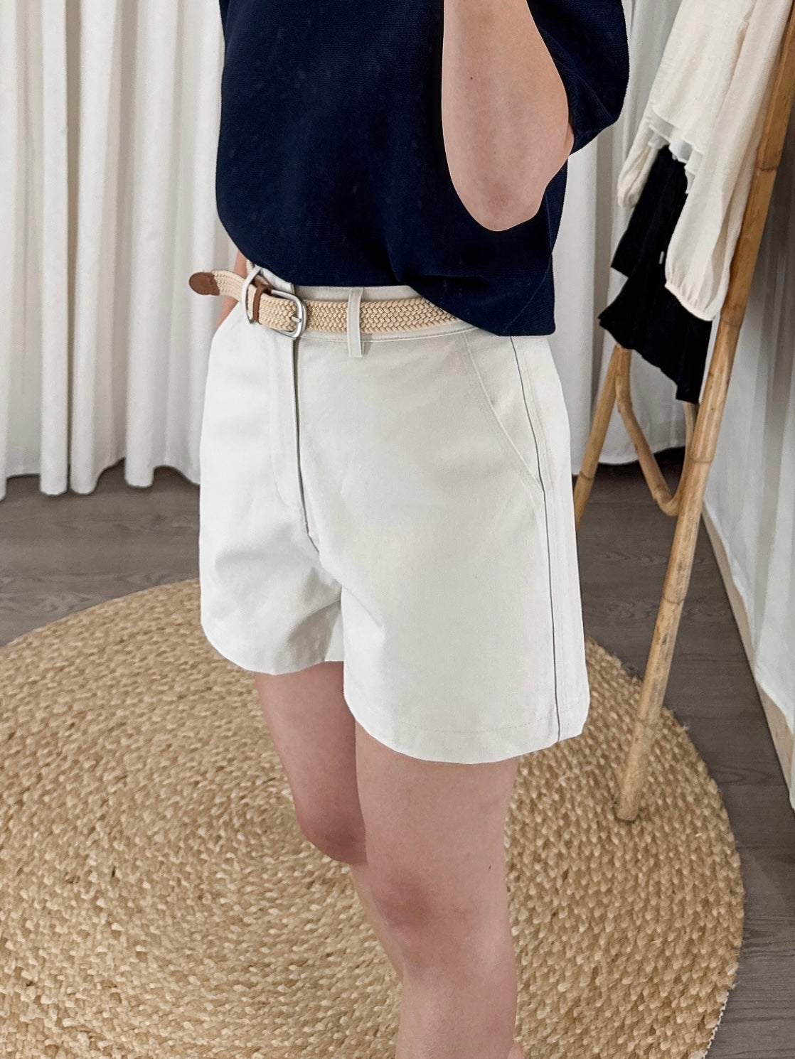 Cotton Twill Shorts w/ Belt