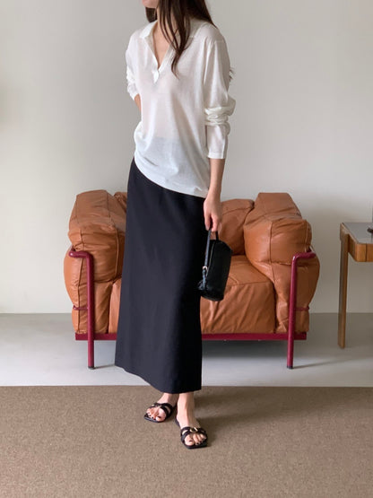 * Linen Blend Skirt
