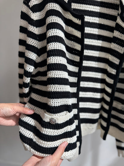 Stripe Spangle Knit Cardigan - AdoreMeU