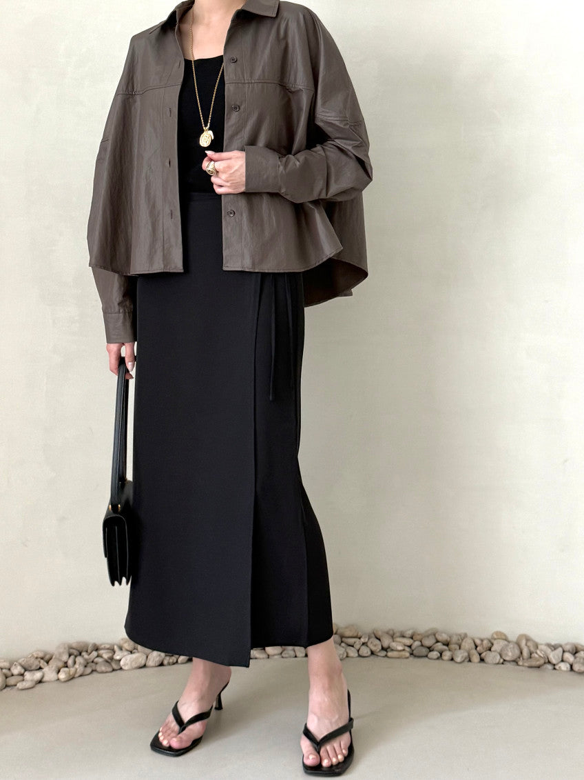 Matte Leather-Look Shirt Jacket