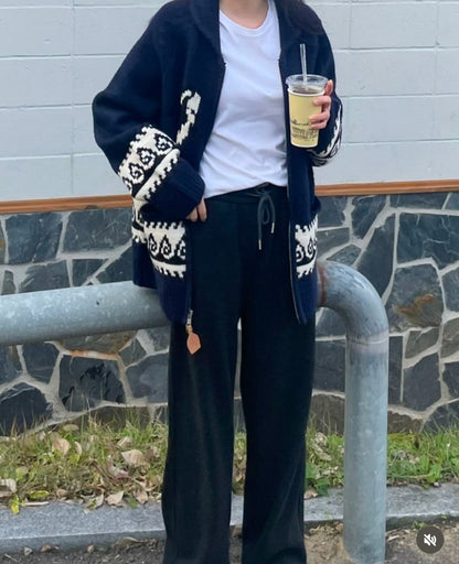 Cowichan Dolphin Zip-Up Knit