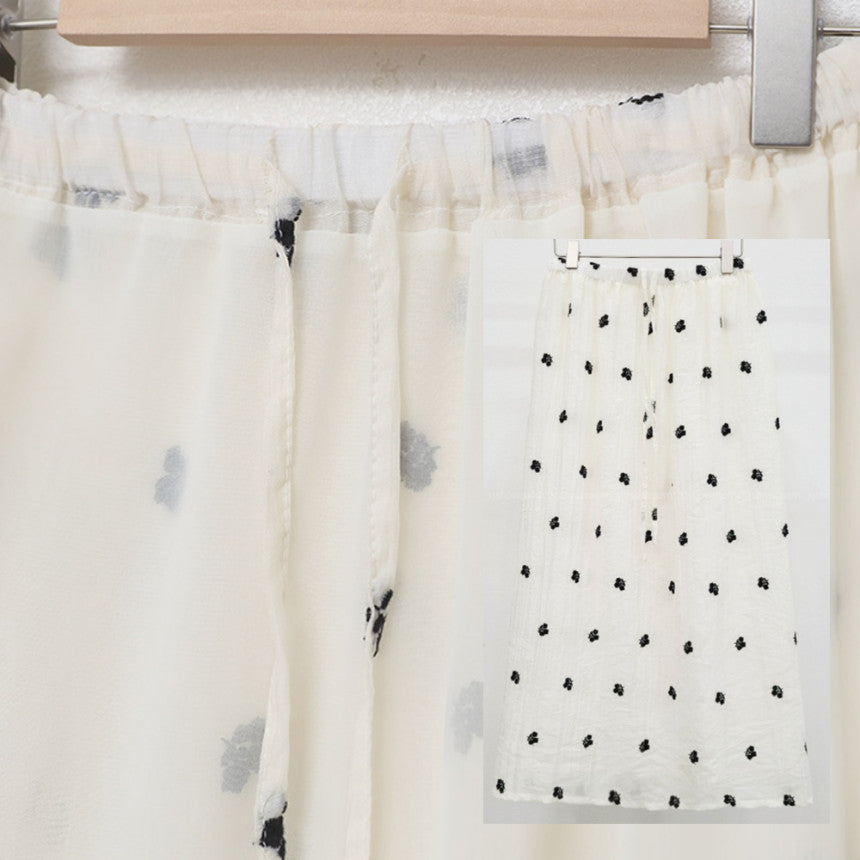 *Floral Embroidered Chiffon Skirt