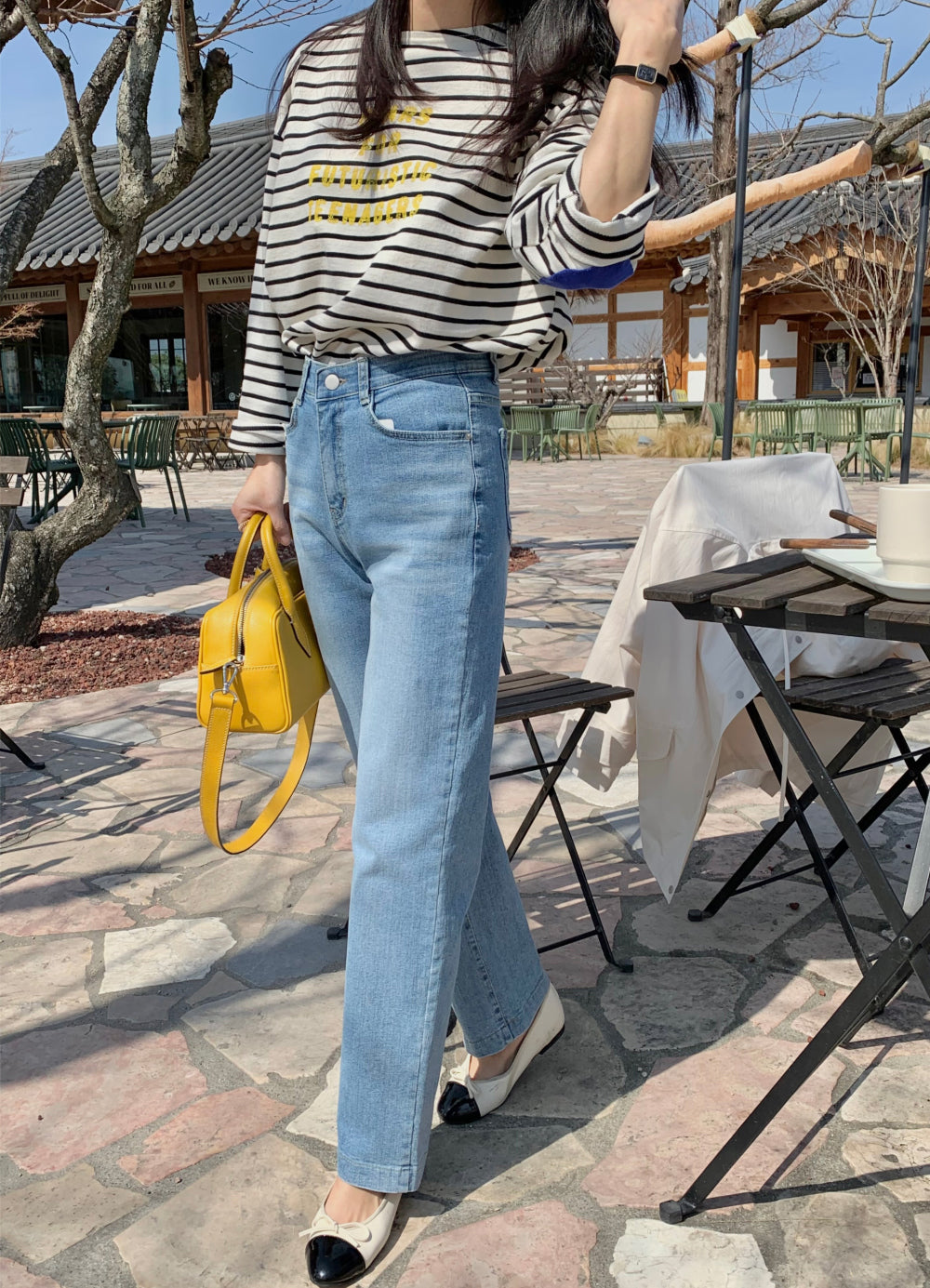 *Stripe Lettering T-Shirt