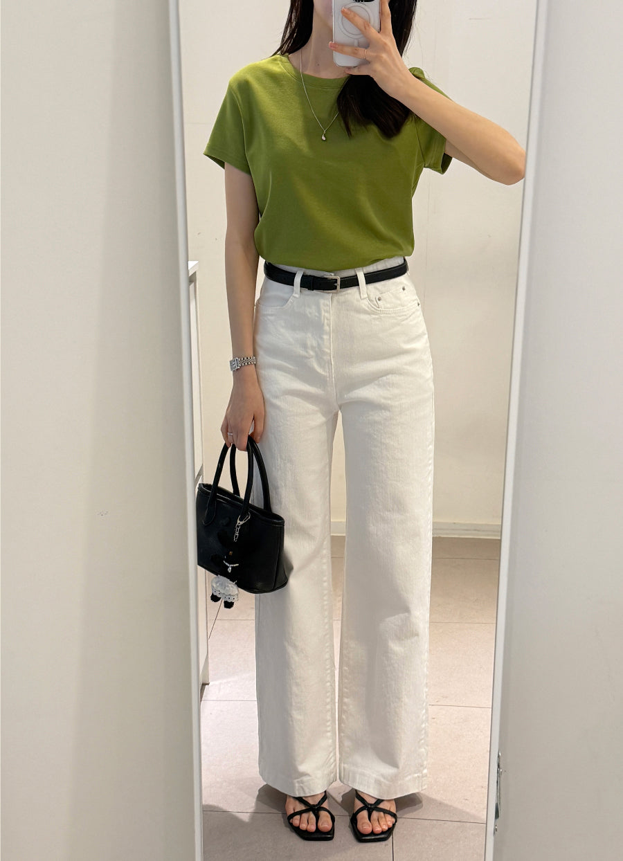 White Straight Denim