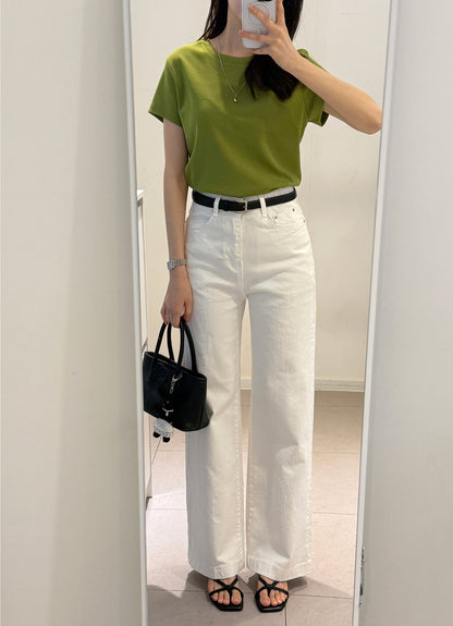White Straight Denim