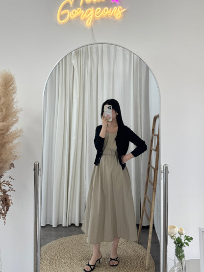 Dress and V neck Cardigan Set