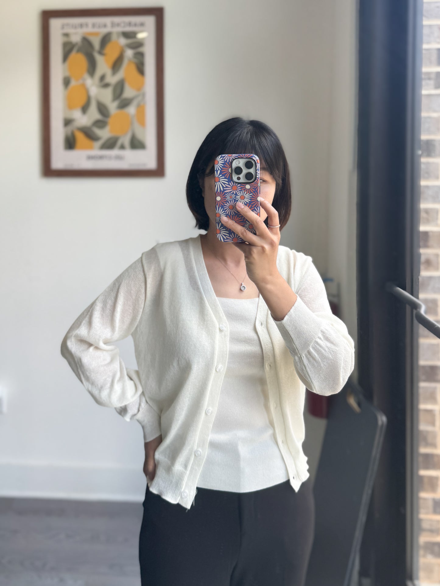 Linen V neck Cardigan (~5/19)