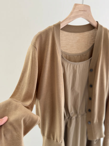 Dress and V neck Cardigan Set(~3/21)