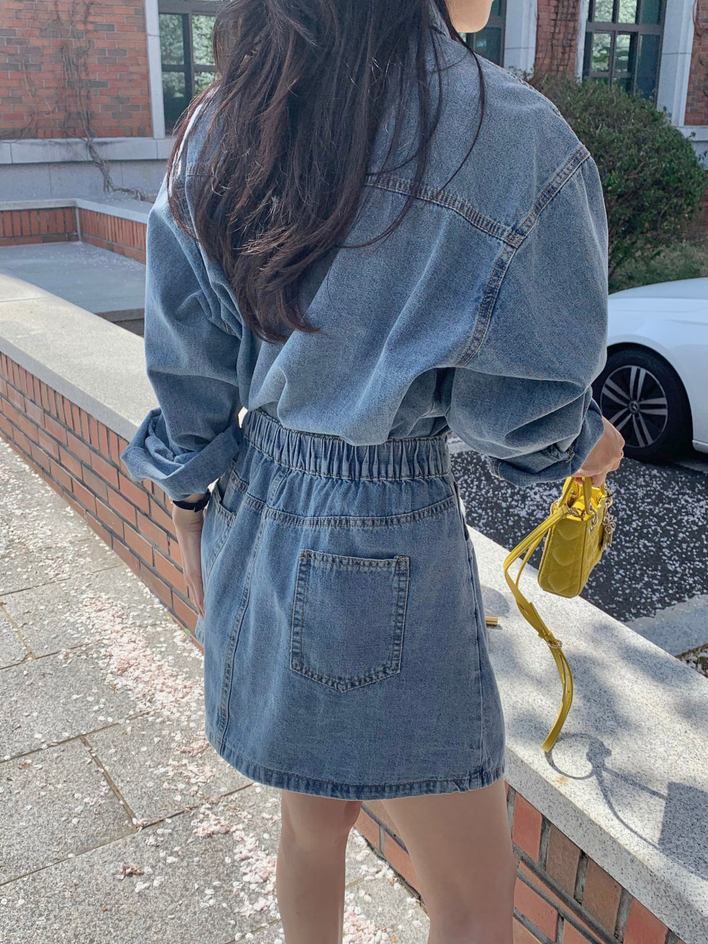 *Denim Shirt Dress & Wrap Skirt Set