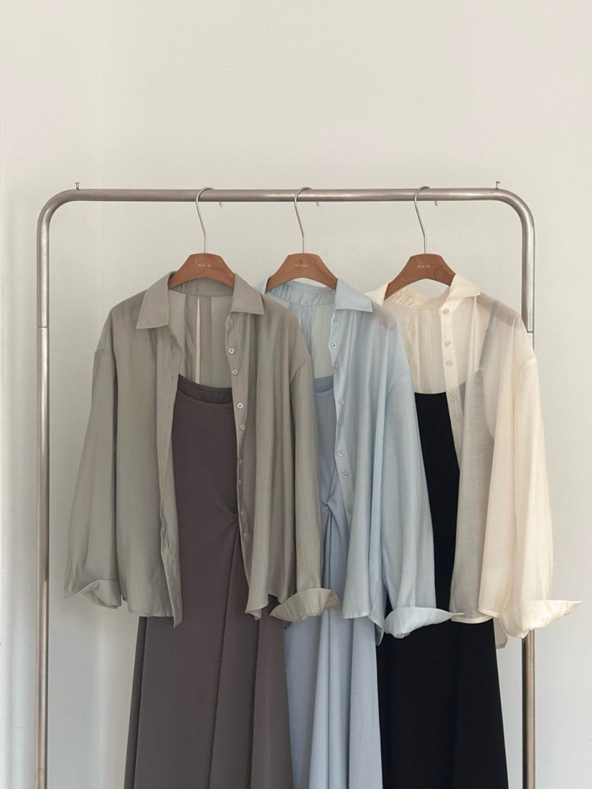 * Back Ribbon Shirt & Dress Set