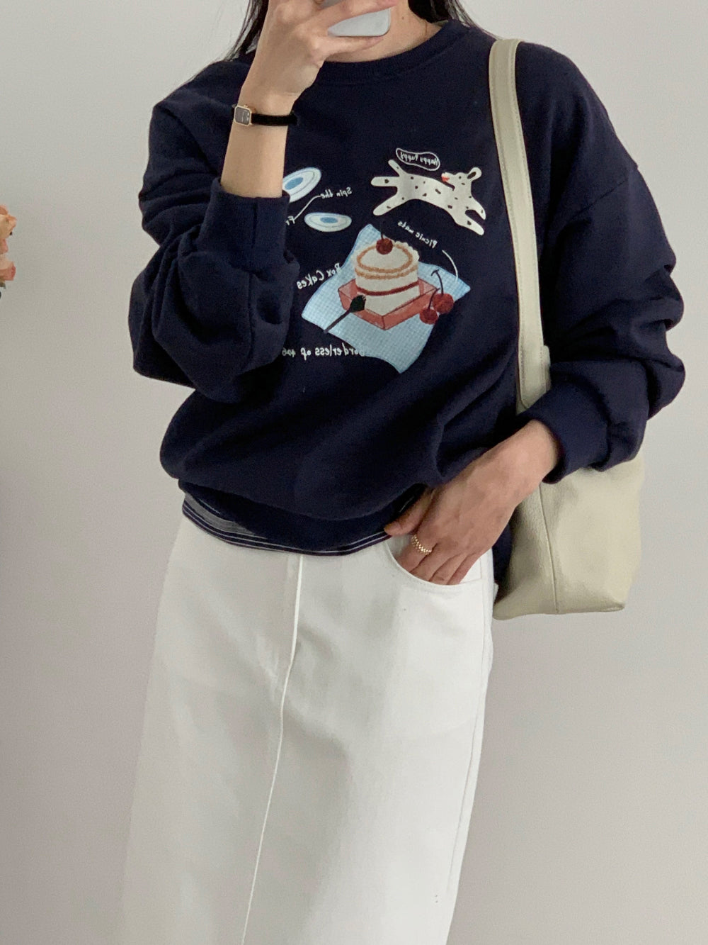 *Picnic Print Sweatshirt