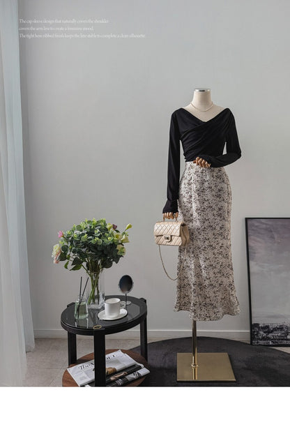 *Atreo Polka Dot Back-Banding Mermaid Skirt