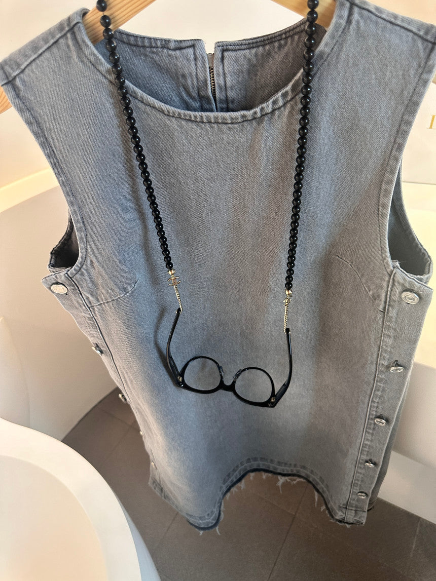 * Button Denim Dress