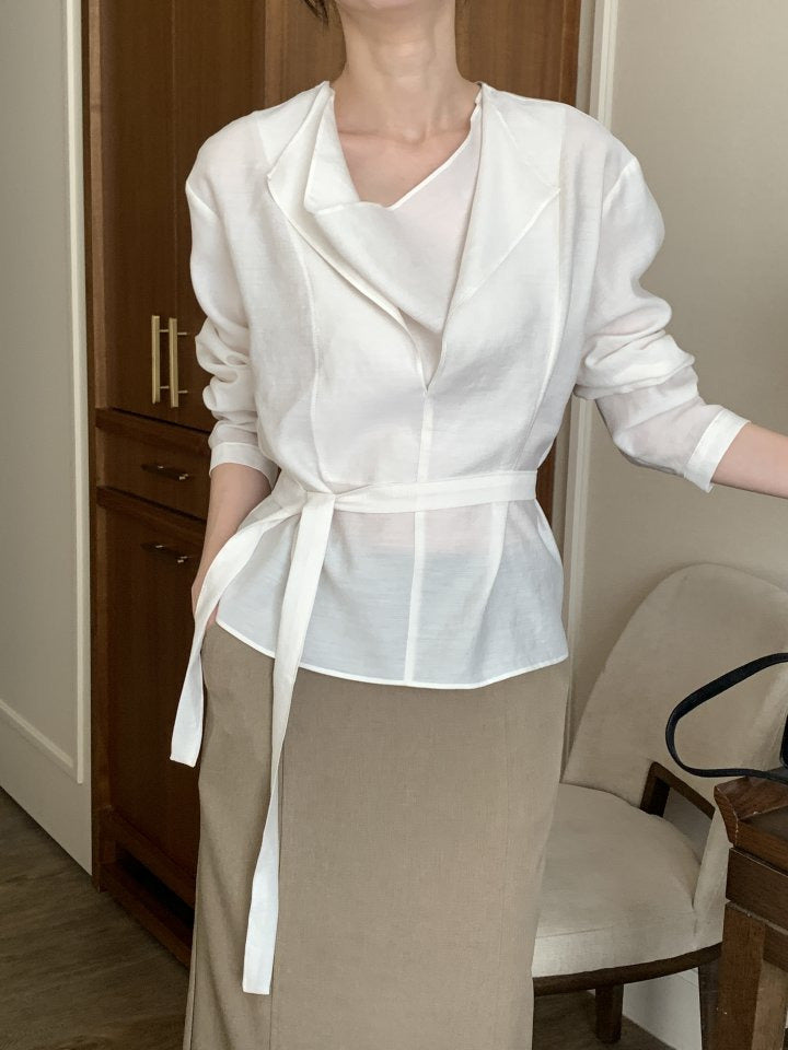 * Draped Belt Blouse