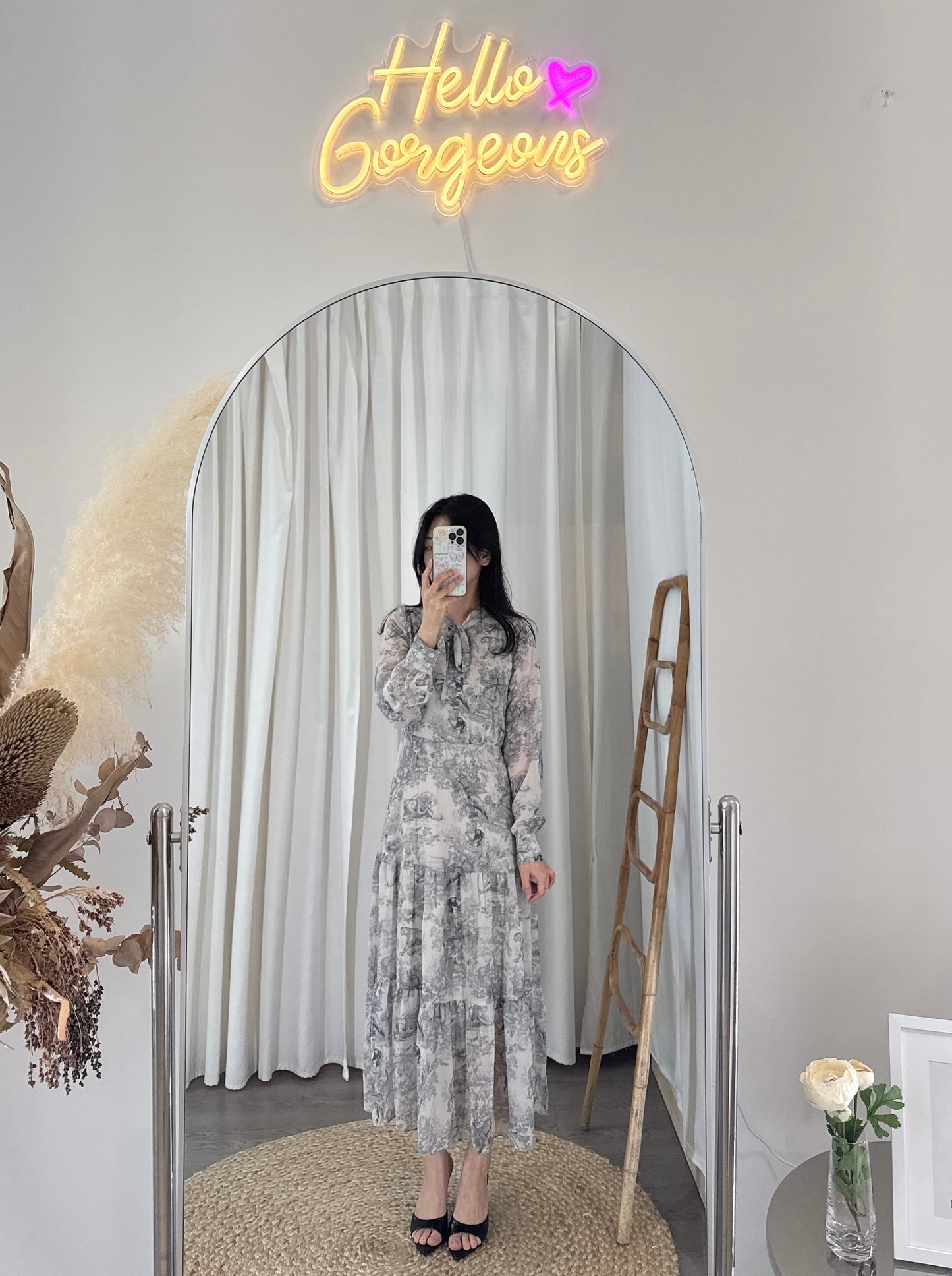 Diorr -Inspired Elegance Dress