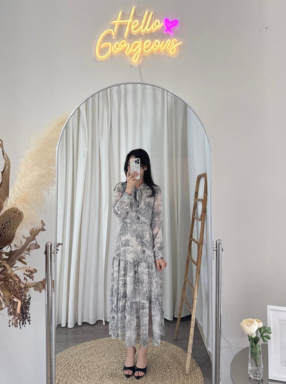 Diorr -Inspired Elegance Dress