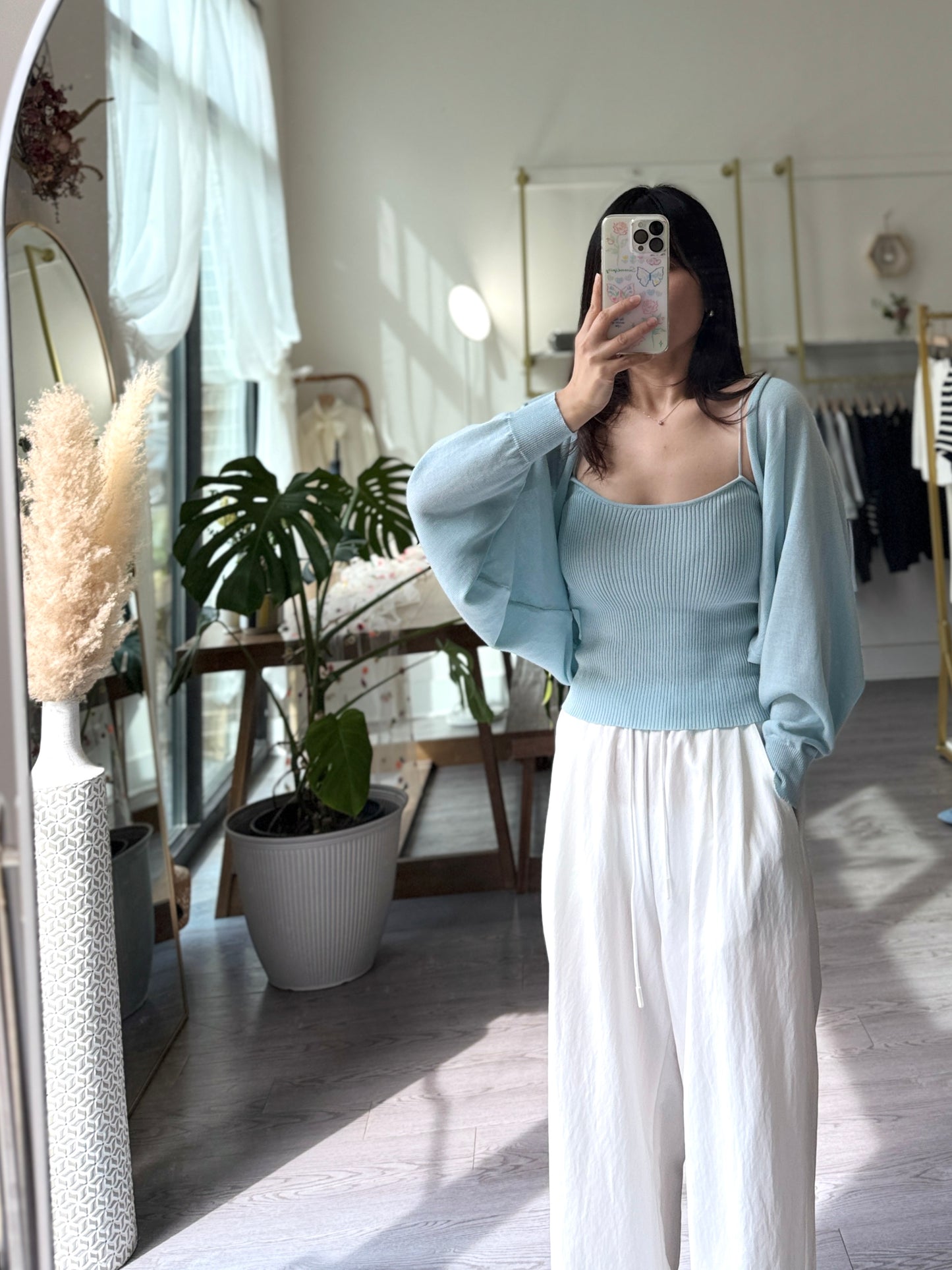 Cardigan and Tank Top Knit Set