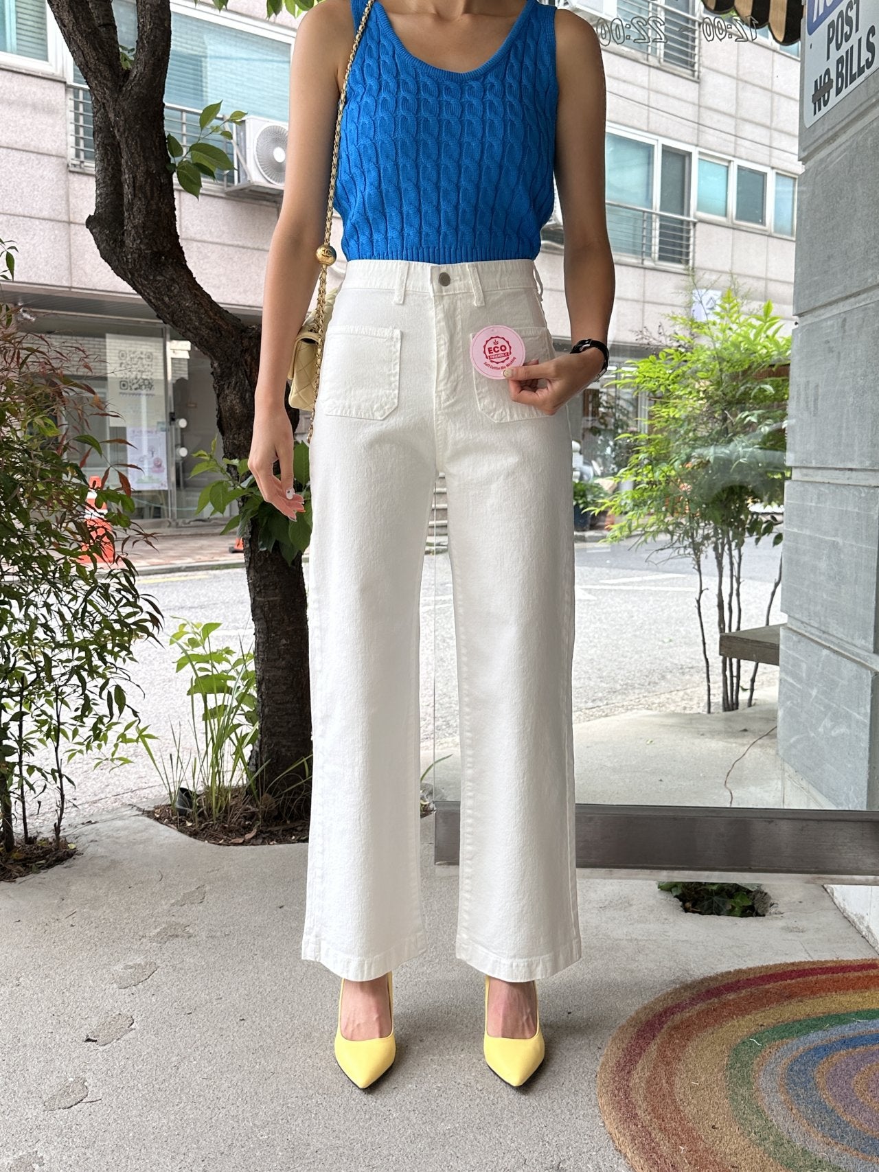 Pocket Point White Banding Pants