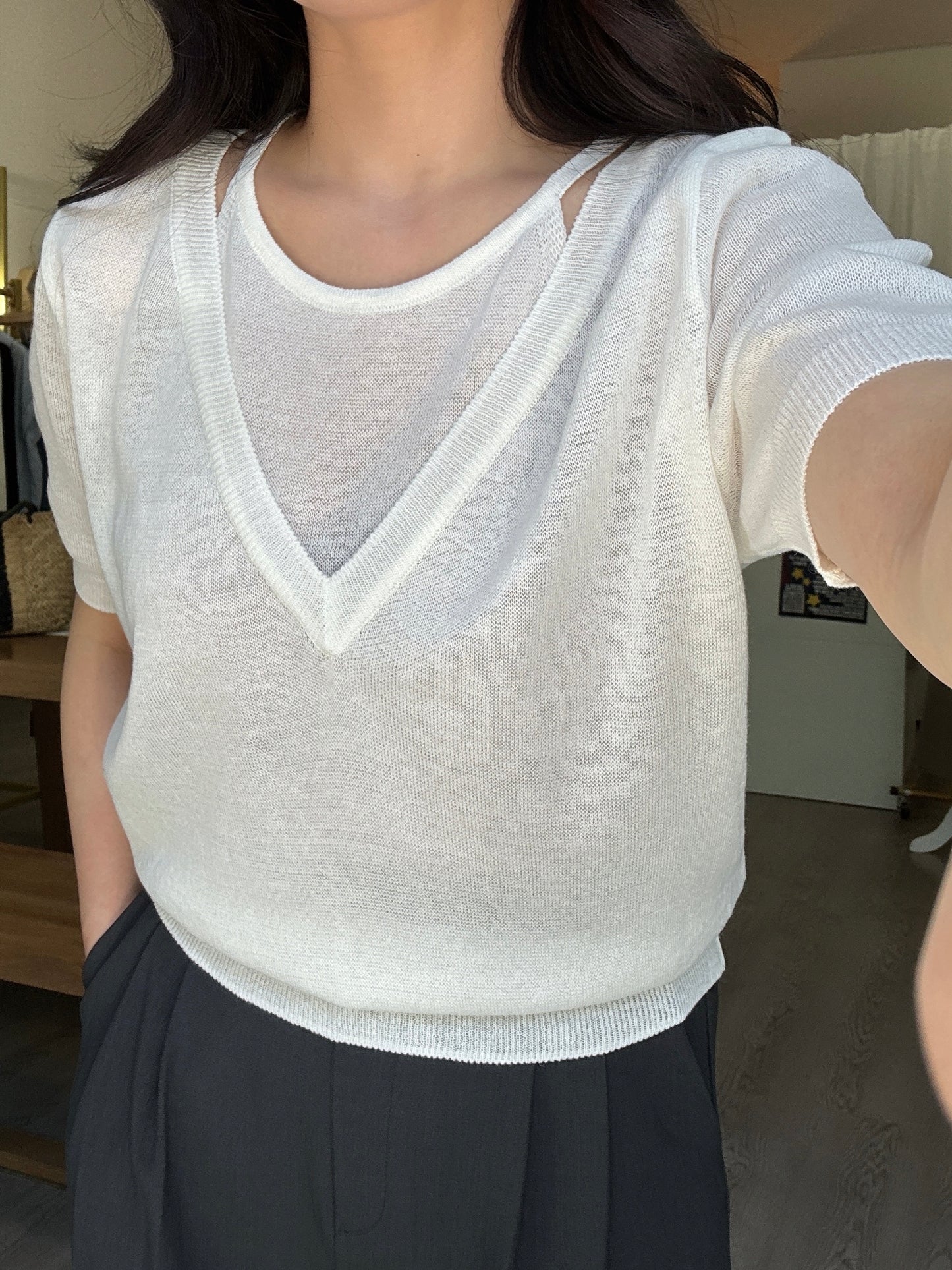 Layered Knit Top (~6/19)