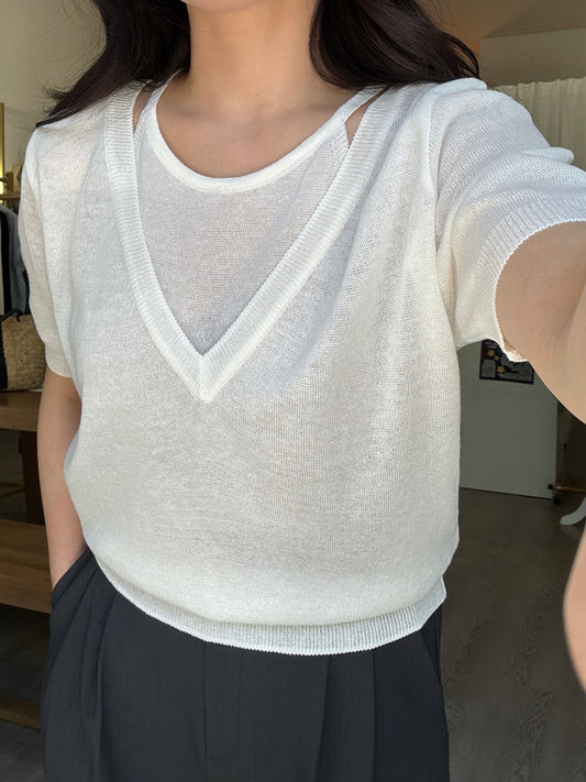 Layered Knit Top (~6/19)