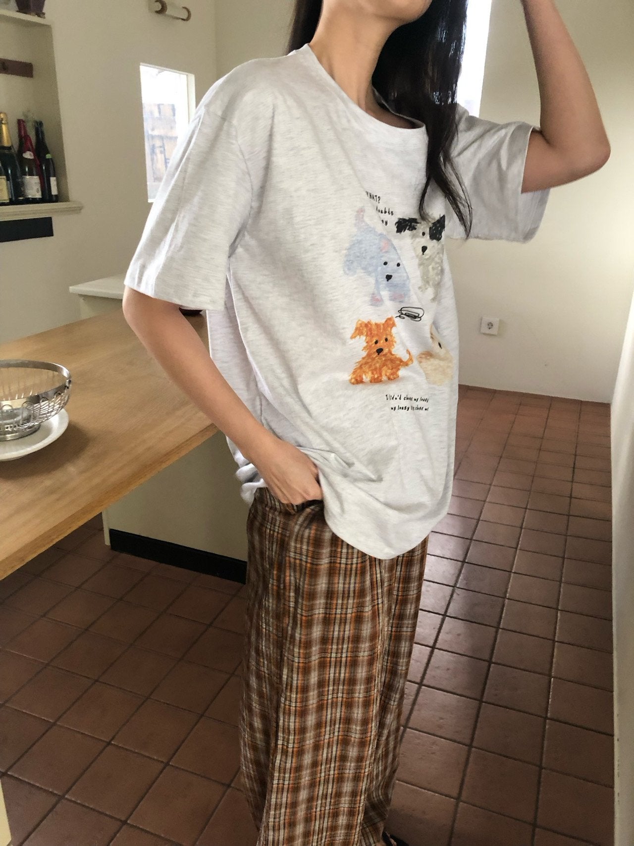 * Dog Graphic Oversized T-Shirt